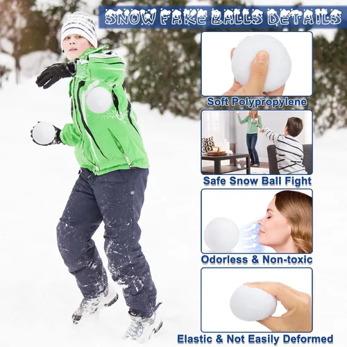 Miniatura 4 de 36 bolas de nieve para niños en interiores, juego de peleas de bolas de nieve de felpa para interiores, bolas de nieve falsas suaves, bolas de nieve