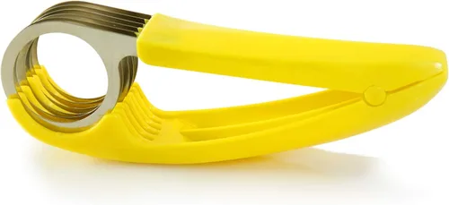 FireKylin Cortador de plátano, ABS + acero inoxidable para ensaladas de frutas y verduras, herramientas de cocina para plátano, fresa, uva (1 unidad)