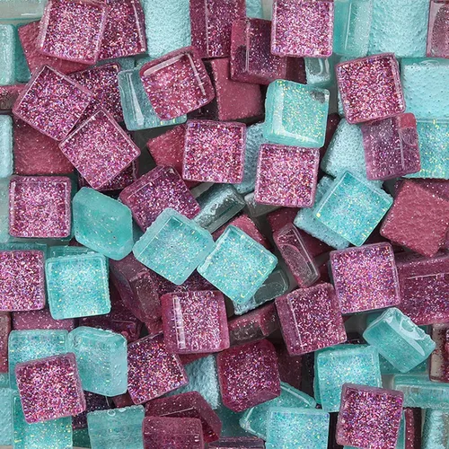 Miniatura 7 de Azulejos de mosaico de vidrio para manualidades, piezas de mosaico de forma cuadrada para suministros de manualidades