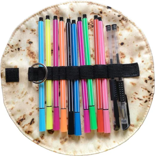 Miniatura 7 de WONIU 2 fundas enrollables divertidas de tortilla de burrito, creativas y lindas bolsas de suministros escolares para niños y estudiantes, regalos