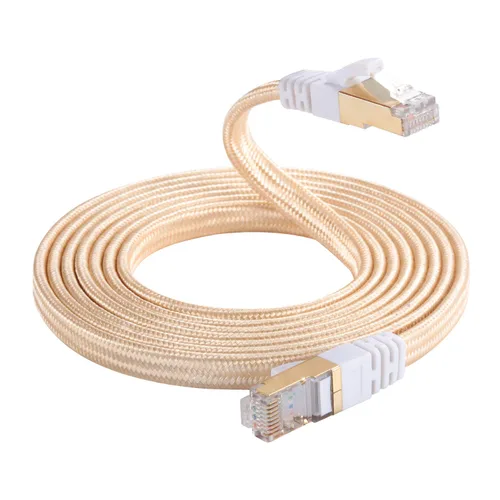 Miniatura 12 de Cable Ethernet Cat 7, DanYee, de nailon CAT7 de alta velocidad, profesional, chapado en oro, cables STP CAT 7 RJ45, cable Ethernet de 3 ft, 10 ft