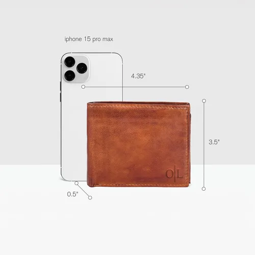 Miniatura 83 de Carteras RFID delgadas para hombres - Cartera de bolsillo frontal de piel genuina