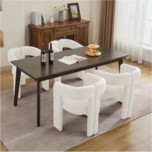 Miniatura 17 de adochr Modernas sillas de comedor de barril, silla de comedor tapizada de lino con patas de madera, sillas decorativas con brazos, cómodos sillones