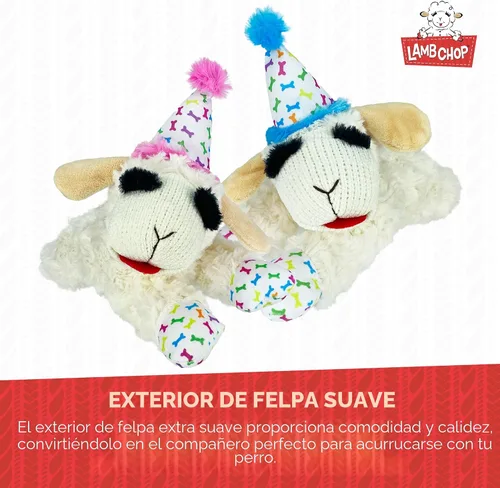Miniatura 6 de Multipet Lamb Chop Juguete de Peluche para Perros - Juguete Chirriante para Todos los Perros - Peluche Extra Suave - Animal de Peluche