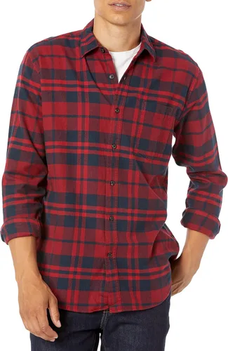 Tienda Essentials - Camisa de franela de manga larga para hombre (disponible en tallas grandes y altas)