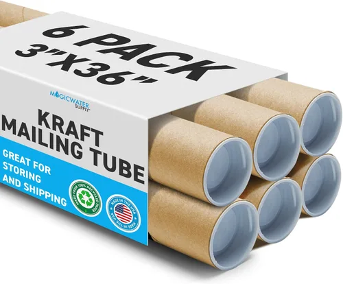 Miniatura 8 de MagicWater Supply Tubo de correo – 3 pulgadas x 36 pulgadas – Kraft – Paquete de 2 – para envío y almacenamiento de carteles, artes, manualidades