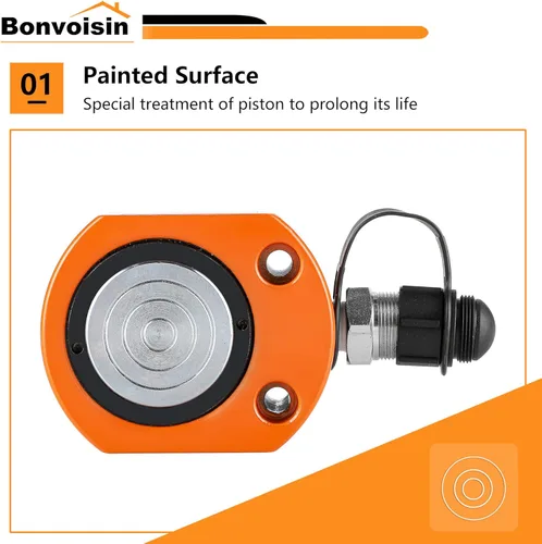 Miniatura 4 de Bonvoisin 20T hidráulico Ram cilindro Jack perfil bajo Porta Power Ram 0.55 "carrera de un solo efecto Mini Jack Ram con bomba de mano hidráulica