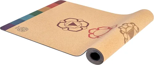 Miniatura 3 de Esterilla de yoga de corcho con base de goma natural, tamaño extra, grosor y soporte, excelente cojín y agarre, antideslizante, no tóxico
