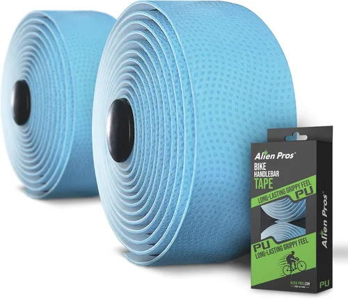 ALIEN PROS Cinta para manillar de bicicleta de poliuretano (juego de 2) negro, rojo, blanco, rosa, azul, mejora el agarre de tu bicicleta con estas