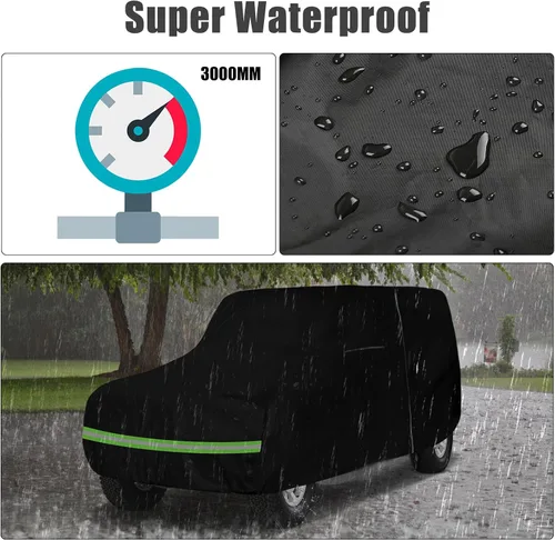Miniatura 3 de Funda impermeable para automóvil de repuesto para Toyota Land Cruiser FJ40/41/42 210T 1960-1984 para todo tipo de clima, con puerta de cremallera