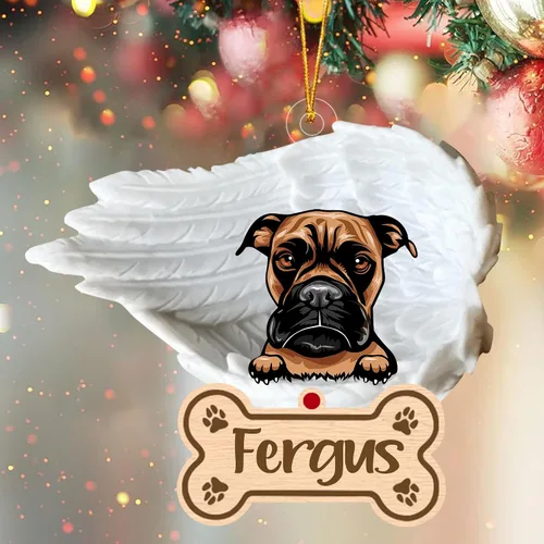 Miniatura 28 de Adorno de perro afgano de 1 ángel, adorno acrílico 2D personalizado conmemorativo para perros, regalo por pérdida de mascotas, regalo