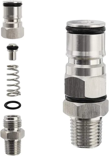 Miniatura 4 de OneBom Poste de bloqueo de bola con paletas, boquilla hexagonal NPT macho de 1/4 pulgadas, adaptador de barril de maíz líquido de 19/32 "-18