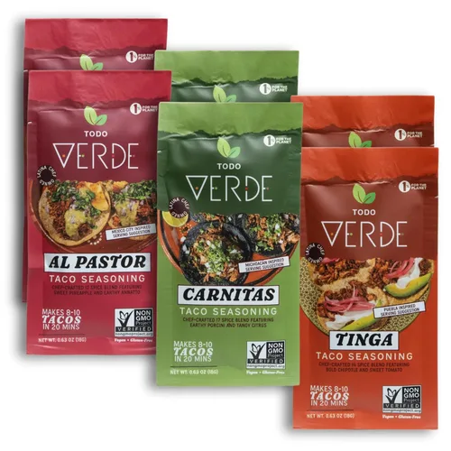 Miniatura 8 de Todo Verde Paquetes de condimentos, sabores premium, curados por chef, dulces, ahumados y picantes, sin ingredientes artificiales, veganos y sin