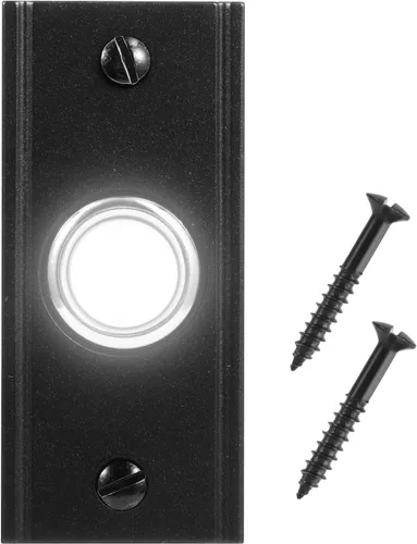 Miniatura 12 de Timbre de puerta con iluminación de metal resistente vintage, botón de timbre LED rectangular de bronce de 3.15 pulgadas, interruptor de timbre