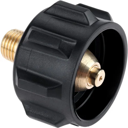 QCC1 Adaptador de repuesto de propano con tuerca y rosca macho NPT de 1/4 pulgadas, reemplazo de válvula reguladora de tubería de gas de latón para