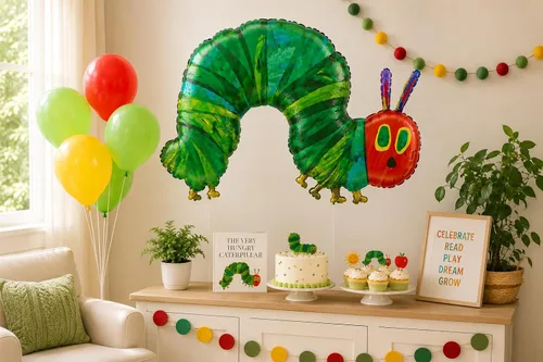 Miniatura 3 de The Very Hungry Caterpillar Eric Carle - Globo de fiesta de papel de aluminio de 43 pulgadas