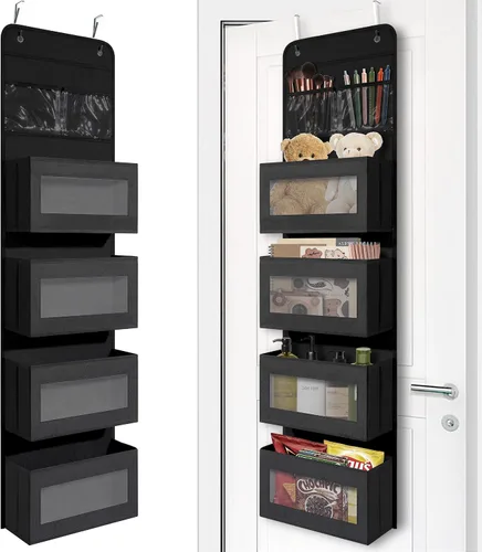 Giraffe Creation Organizador para colgar sobre puerta con 4 bolsillos de gran capacidad, organizador de almacenamiento para colgar para armario,