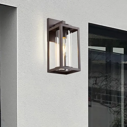 Miniatura 5 de MICSIU - Lámpara de pared para exterior de bronce cepillado con aceite, impermeable, de 13 pulgadas, luces de aplique de pared al aire libre, vidrio