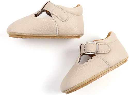 Miniatura 5 de SOFMUO Zapatos deportivos de cuero con cordones para bebés, niños y niñas, suela de goma suave, mocasines Oxford para recién nacidos