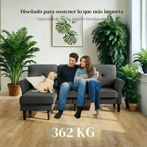 Miniatura 8 de Welzona Sofás seccionales para sala de estar, sofá moderno de terciopelo de 83 pulgadas, sofá en forma de L con otomana, sofá seccional pequeño