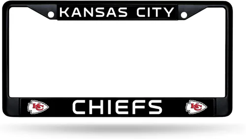 Miniatura 18 de Rico Industries Marco cromado negro primario de fútbol americano de la NFL con inserciones de plástico de 12" x 6" accesorio para automóvil/camión