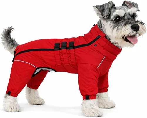 Miniatura 22 de Abrigo cálido para perros de doble capa, chaleco para perros, 4 patas cubiertas, resistente al viento, impermeable, reflectante, gris XS - L