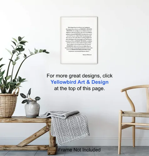Miniatura 5 de Marianne Williamson Lámina de Arte de Pared con Cita del Miedo Más Profundo - Perfecta para Oficina y Decoración del Hogar - Es un Gran Regalo