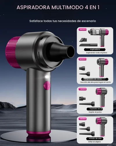 Miniatura 3 de EYYA Aspiradora de Mano Inalámbrica para Automóvil, Aspiradora de Alta Potencia de 15000PA y Soplador de Aire, Mini Aspiradora Portátil 4 en 1