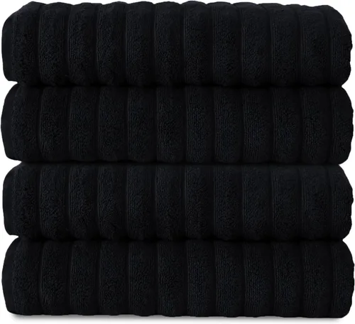 Miniatura 14 de Classic Turkish Towels - Juego de toallas de baño de algodón extragrande de alta calidad, gruesas y absorbentes, toallas de baño de lujo acanaladas