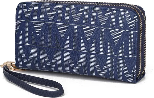 Miniatura 35 de MKF Collection Mia K - Cartera de pulsera para mujer, pequeña cartera de cuero vegano para tarjetas de crédito con cremallera y bolsillo