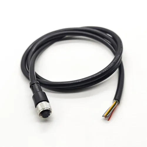 Miniatura 3 de Elecbee Cable M12 A-Code Conector recto de cabeza hembra individual Cable eléctrico de enchufe de aviación (cable de 12 pines 1M/3.3 pies)
