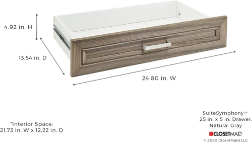 Miniatura 3 de Cubículo ClosetMaid SuiteSymphony de 25 x 6 pulgadas Gris natural