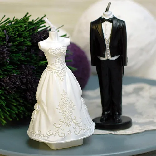 Miniatura 4 de 2 Uds 3D Novia y Novio Herramientas de Silicona para Hornear Fondant Molde de Chocolate Dulces Azúcar Artesanía Molde DIY Decoración de Pasteles