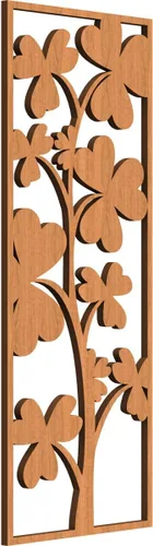 Miniatura 138 de 9 3/8 pulgadas de ancho x 24 3/8 pulgadas de alto x 1/4 pulgadas de alto, Bradford Paneles de pared decorativos de madera de calado, roble rojo rojo