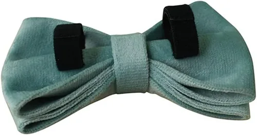 Miniatura 5 de Love Dream Collar de corbatín para perro, Collares de terciopelo para perros con corbatín desmontable y hebilla de metal, Collares de corbatín Verde