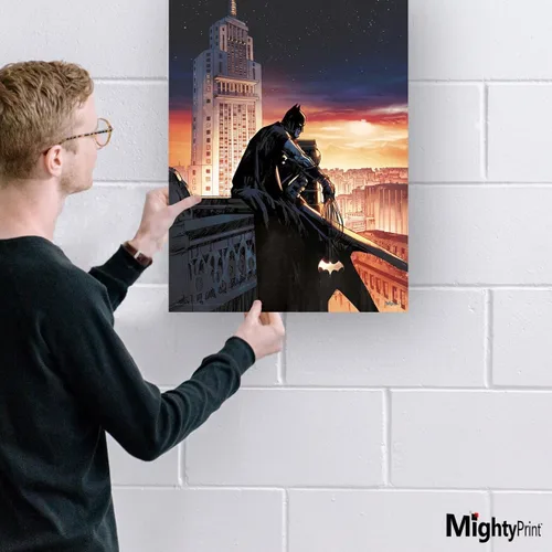 Miniatura 3 de MIGHTYPRINT DC Comics - Batman - Batman - Sunset City - Arte de pared duradero de 17 x 24 pulgadas, no hecho de papel, coleccionable con licencia