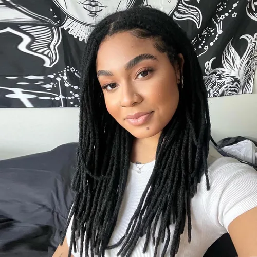 Miniatura 20 de Extensiones de cabello humano Loc de 0.2 cm de ancho, 4 pulgadas, 30 hebras, negro natural 100% completamente hechas a mano, extensiones