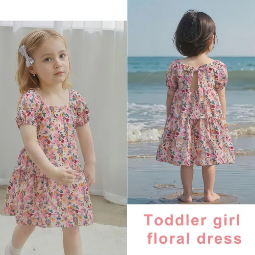 Miniatura 5 de Zanie Kids Vestidos de Pascua para niñas, vestido de verano para niñas, ropa de juego, trajes de fotos familiares