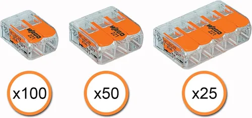 Miniatura 3 de WAGO 221 LEVER-NUTS 175 piezas, paquete de surtido de conectores de cable