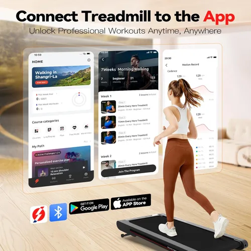 Miniatura 2 de Sperax Walking Treadmill Pad with APP, 3 in 1 Under Desk Treadmill, 400W Low Noise Walking Vibration Pad with Remote Control,Portable Treadmills for
