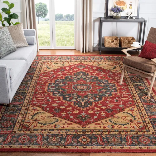 Miniatura 8 de SAFAVIEH Mahal Collection - Alfombra de pasillo, 2 pies 2 pulgadas x 6 pies, azul marino y rojo, diseño oriental tradicional, no desprende pelusa