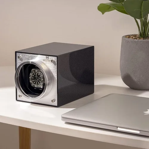 Miniatura 6 de MOZSLY - Bobinadora de un solo reloj para relojes automáticos adaptador de CA alimentado por batería 12 modos de rotación caja de bobinado con motor