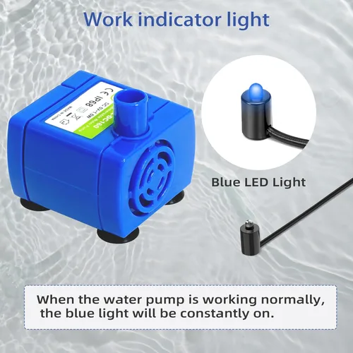 Miniatura 5 de Bomba de agua sumergible IP68 DR-DC160 para fuente de agua de gatos, bomba de fuente para cerámica Tritone, acero inoxidable, tapa de flor redonda