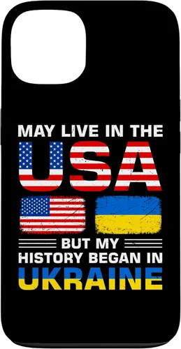 Miniatura 7 de Funda para iPhone 13 Pro Max con la bandera de Ucrania y la bandera de Estados Unidos con raíces ucranianas