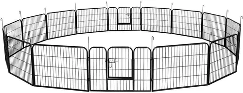 Miniatura 12 de Yaheetech Valla decorativa de jardín – 24 pulgadas x 5.3 pies a prueba de herrumbre plegable para patio, cama de flores, borde de barrera para Negro