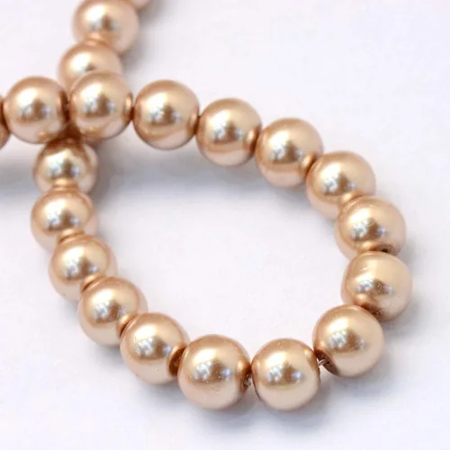 Miniatura 3 de KISSITTY 105 unids/hebra Burly Wood Satin Luster Glass Round Pearl Spacer Bead Loose Beads 0.315 in para bricolaje joyería artesanía 31.4