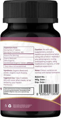 Miniatura 9 de ORGANIC SPREE Remolacha 120 tabletas - Suplemento de remolacha orgánica USDA (Beta vulgaris), apoya la energía, la resistencia y el bienestar diario*