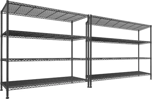 Miniatura 10 de REIBII Estantería de almacenamiento de 75''H de metal, estantería de 6 niveles con cable para despensa, estantería de garaje ajustable de 1200LBS