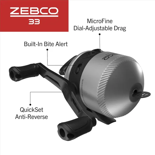 Miniatura 3 de Zebco 33 Spincast - Carrete de pesca, recuperación intercambiable a derecha o izquierda, alerta de mordida incorporada, engranajes totalmente