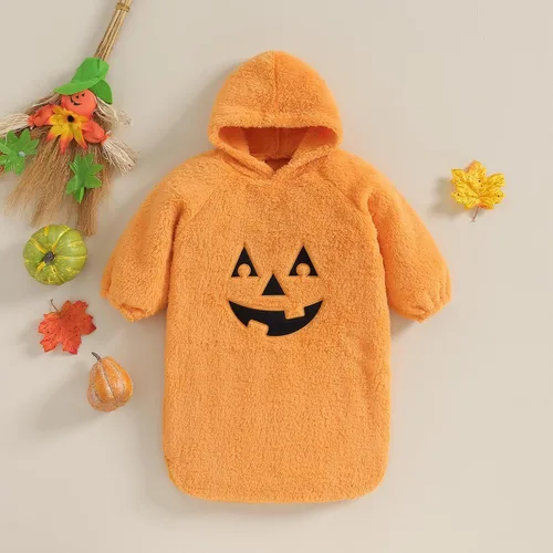 Miniatura 2 de Mameluco de manga larga para bebé, niña, niño, Halloween, overol de fantasma, mameluco de una pieza con capucha para otoño e invierno